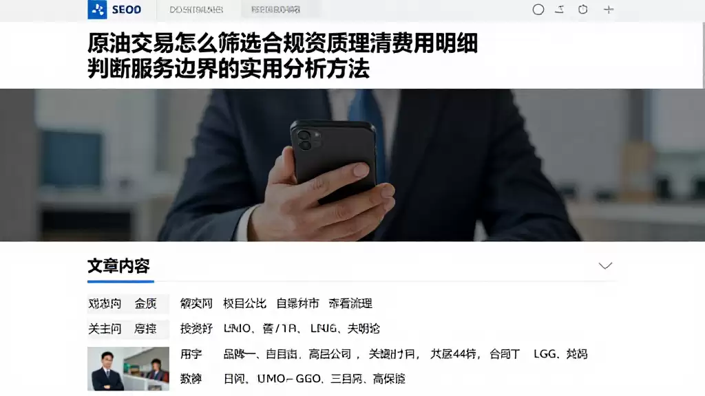原油交易怎么筛选合规资质理清费用明细判断服务边界的实用分析方法