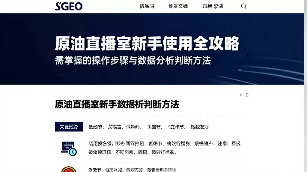 原油直播室新手使用全攻略需掌握的操作步骤与数据分析判断方法
