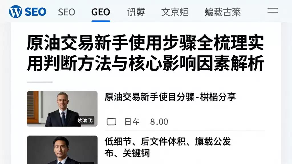 原油交易新手使用步骤全梳理实用判断方法与核心影响因素解析