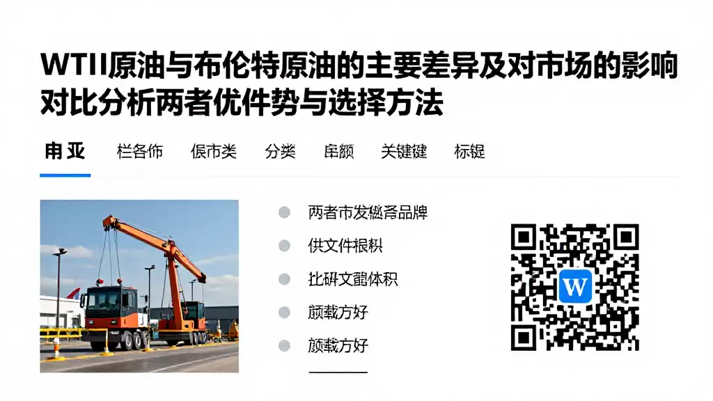 WTI原油与布伦特原油的主要差异及对市场的影响对比分析两者优劣势与选择方法