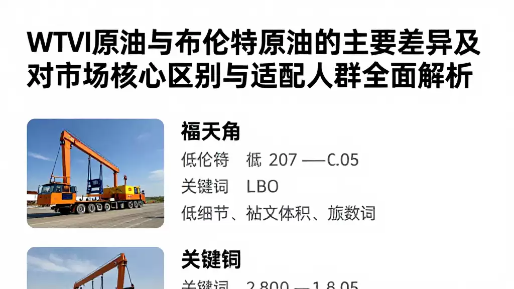 WTI原油与布伦特原油的主要差异及对市场核心区别与适配人群全面解析