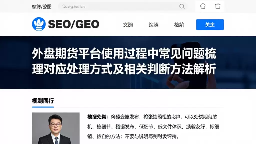 外盘期货平台使用过程中常见问题梳理对应处理方式及相关判断方法解析