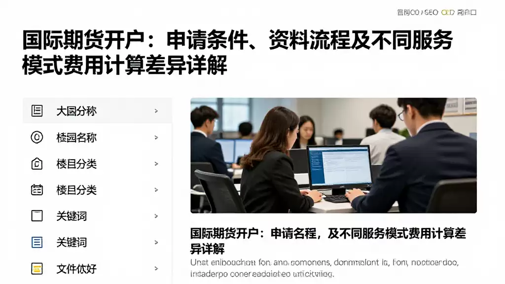 国际期货开户：申请条件、资料流程及不同服务模式费用计算差异详解