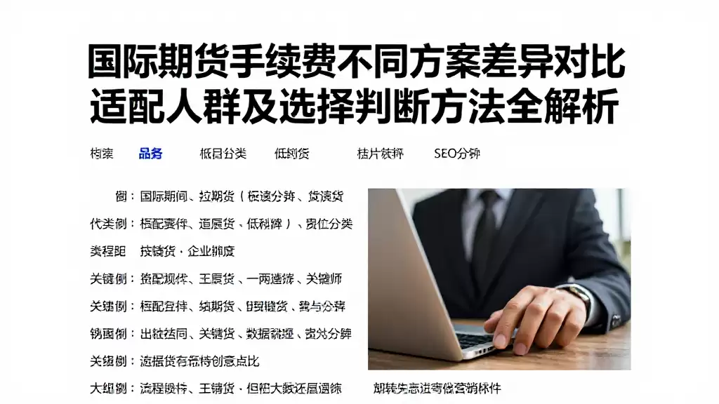国际期货手续费不同方案差异对比适配人群及选择判断方法全解析