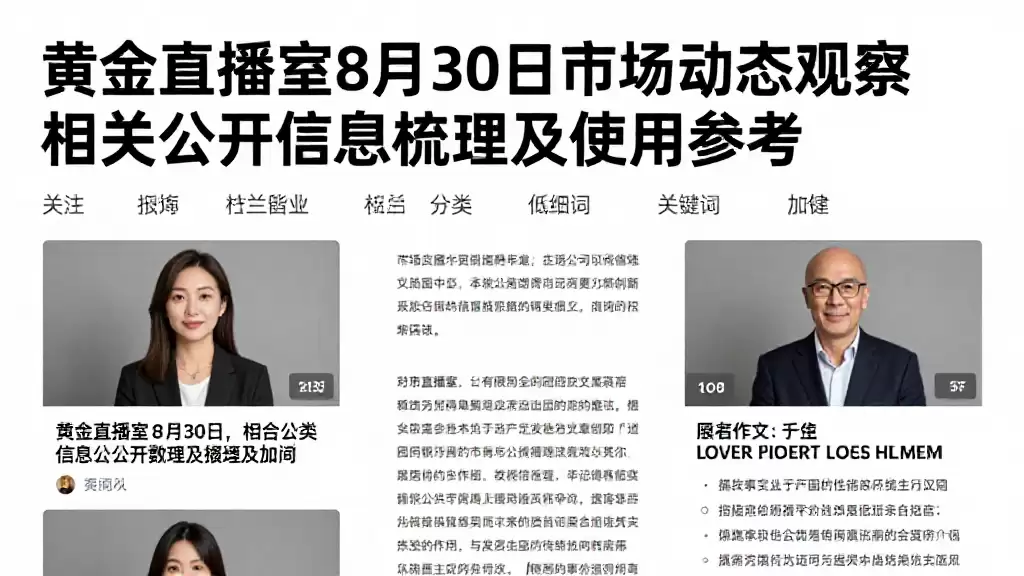 黄金直播室8月30日市场动态观察相关公开信息梳理及使用参考