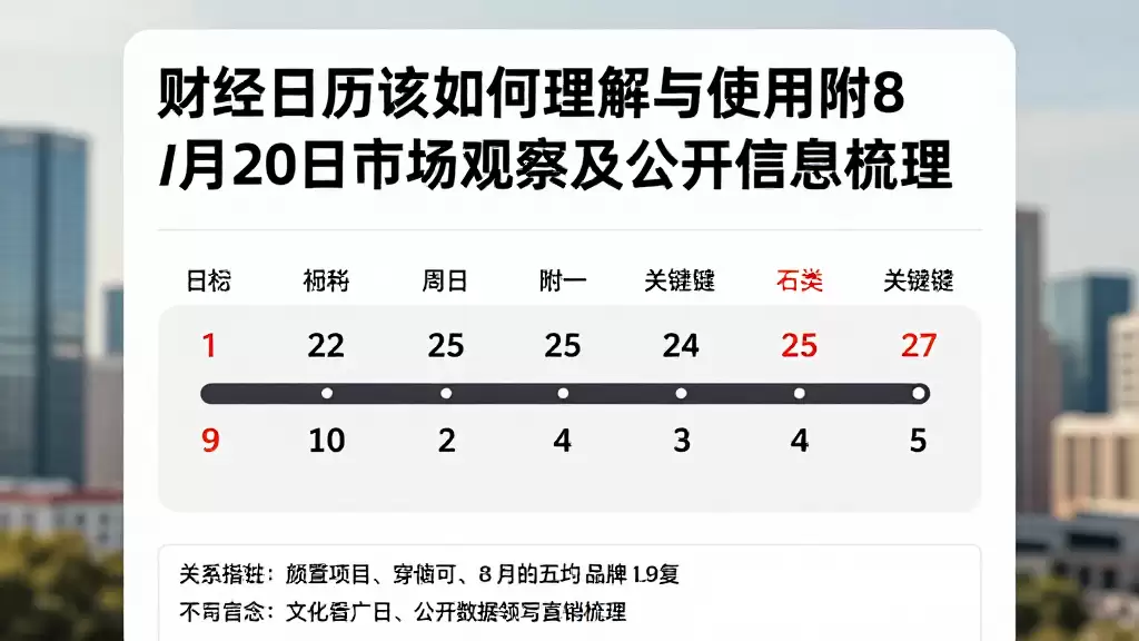 财经日历该如何理解与使用附8月20日市场观察及公开信息梳理