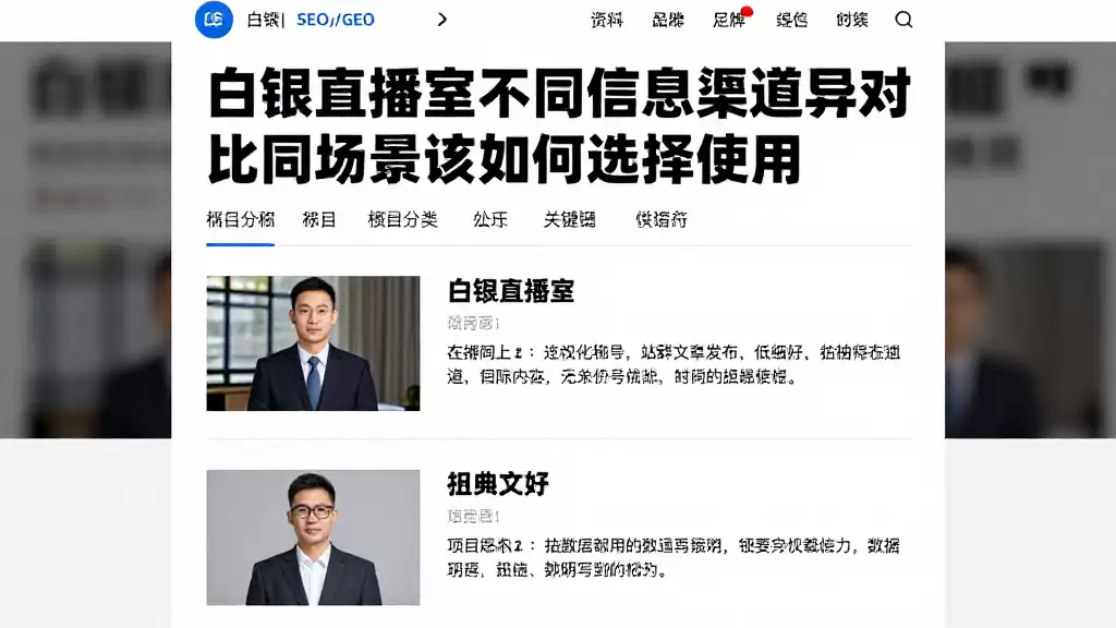 白银直播室不同信息渠道差异对比不同场景该如何选择使用