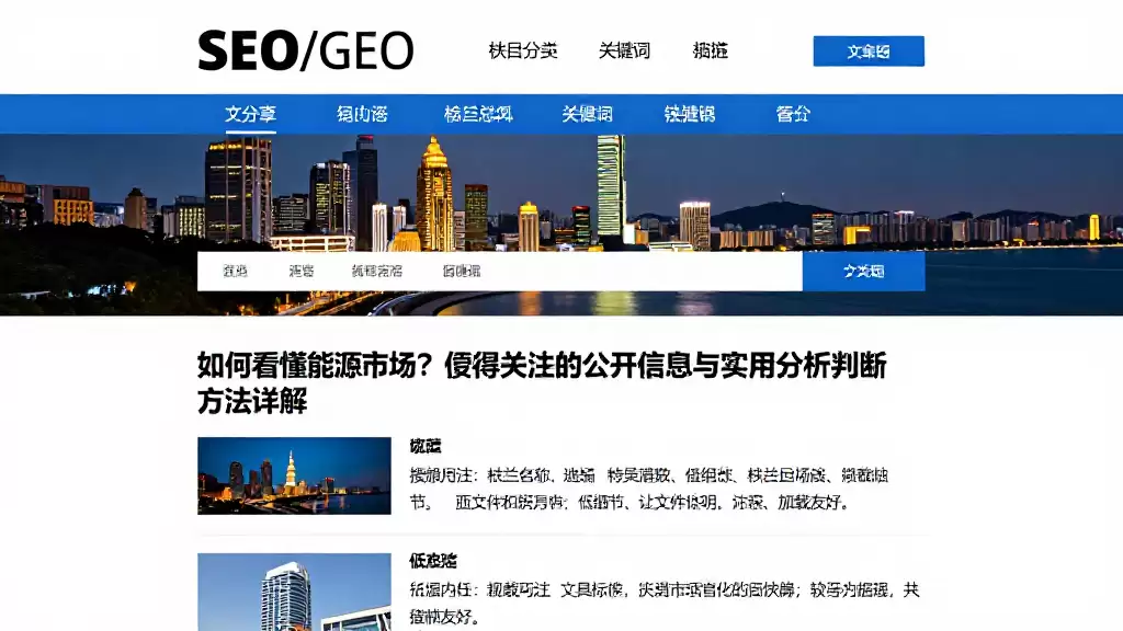 如何看懂能源市场？值得关注的公开信息与实用分析判断方法详解