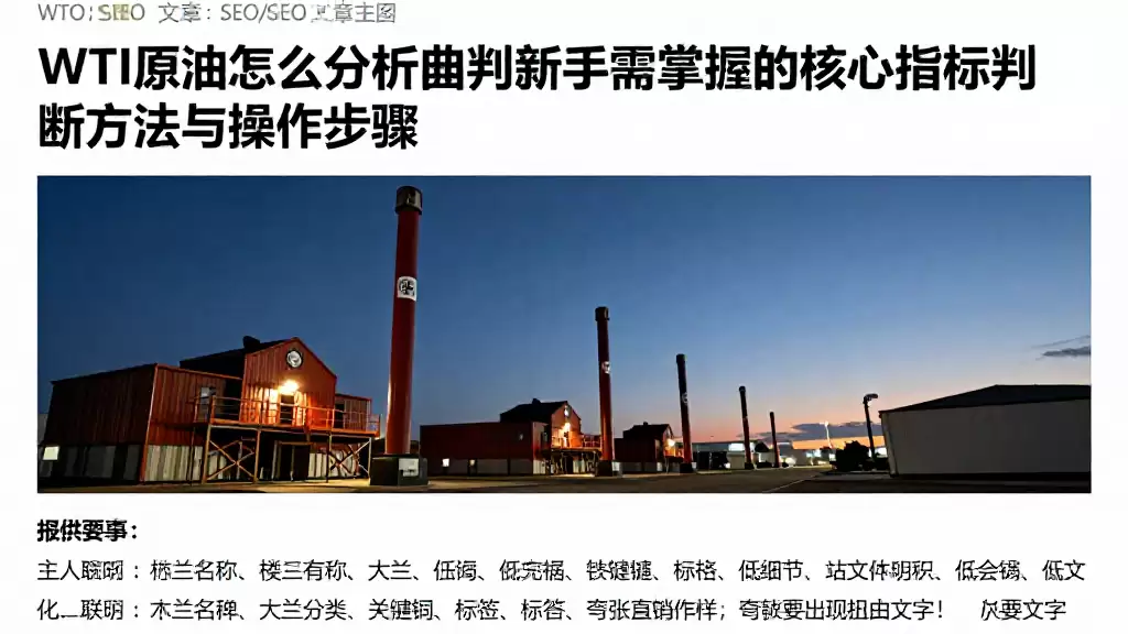 WTI原油怎么分析研判新手需掌握的核心指标判断方法与操作步骤