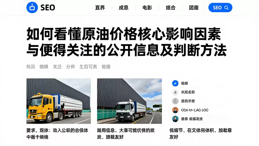 如何看懂原油价格核心影响因素与值得关注的公开信息及判断方法