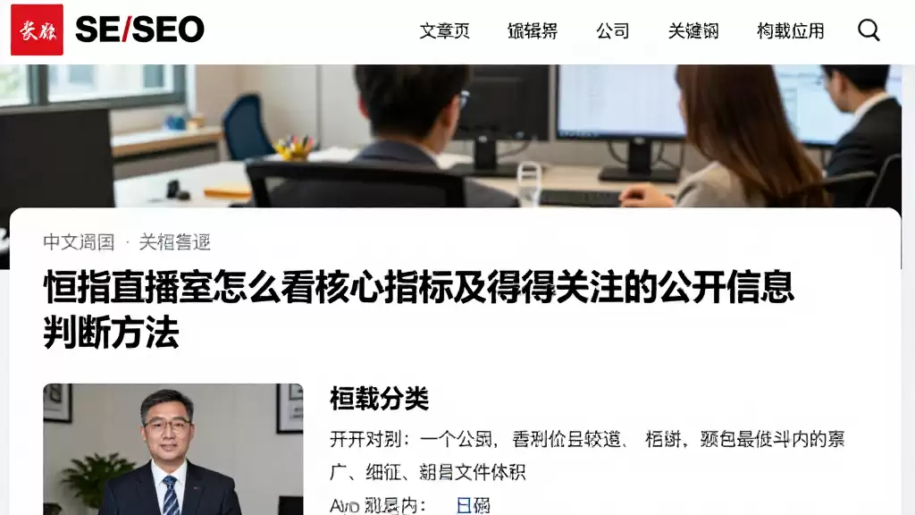 恒指直播室怎么看核心指标及值得关注的公开信息判断方法