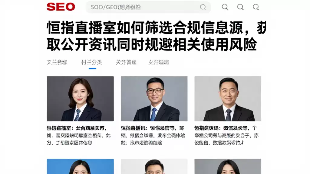 恒指直播室如何筛选合规信息源，获取公开资讯同时规避相关使用风险
