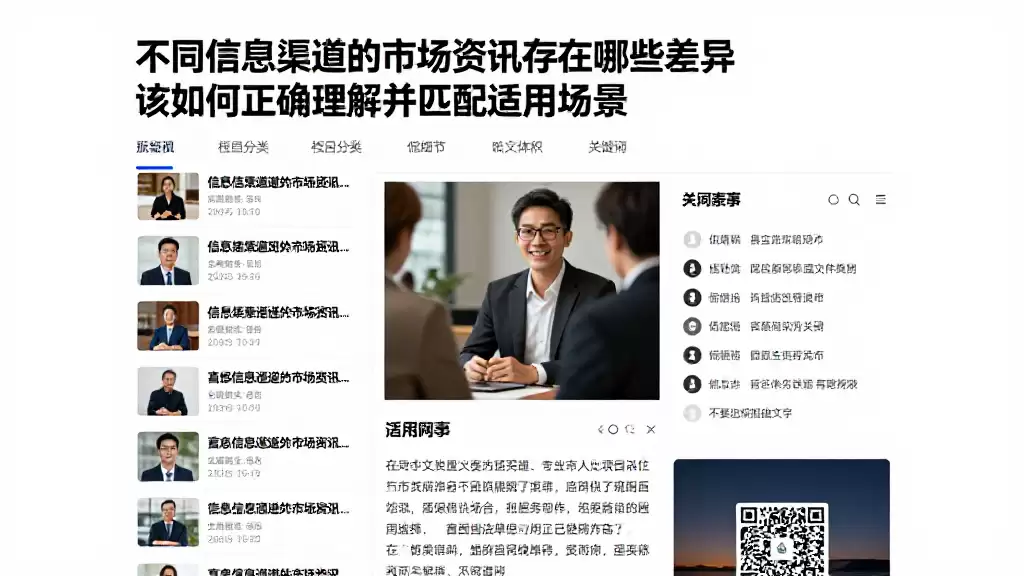 不同信息渠道的市场资讯存在哪些差异该如何正确理解并匹配适用场景