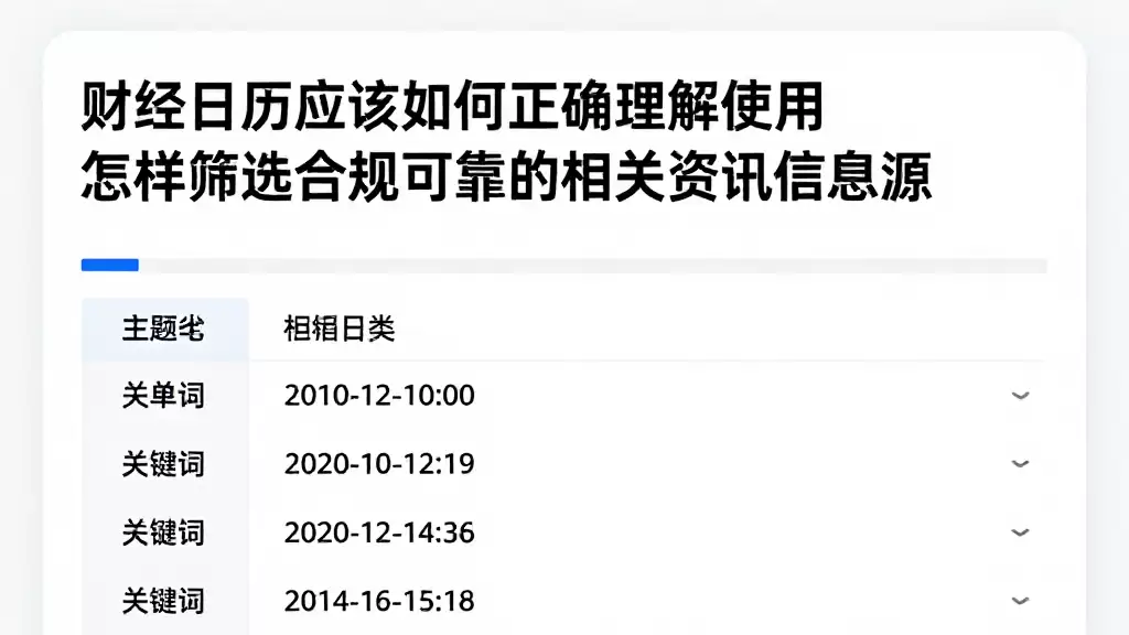 财经日历应该如何正确理解使用怎样筛选合规可靠的相关资讯信息源