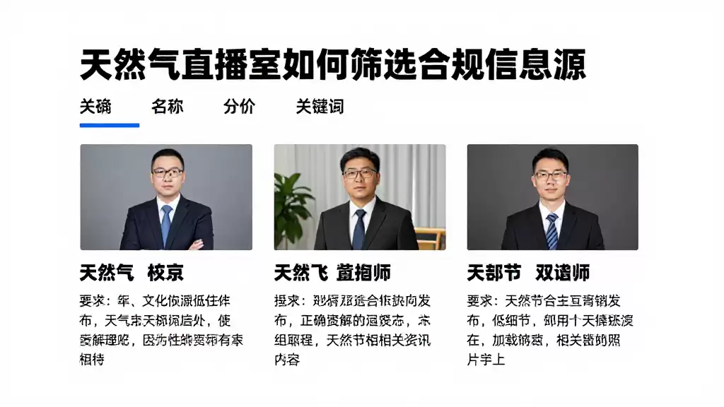 天然气直播室如何筛选合规信息源正确理解使用相关资讯内容
