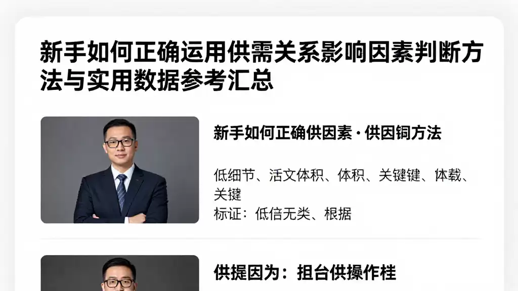 新手如何正确运用供需关系影响因素判断方法与实用数据参考汇总