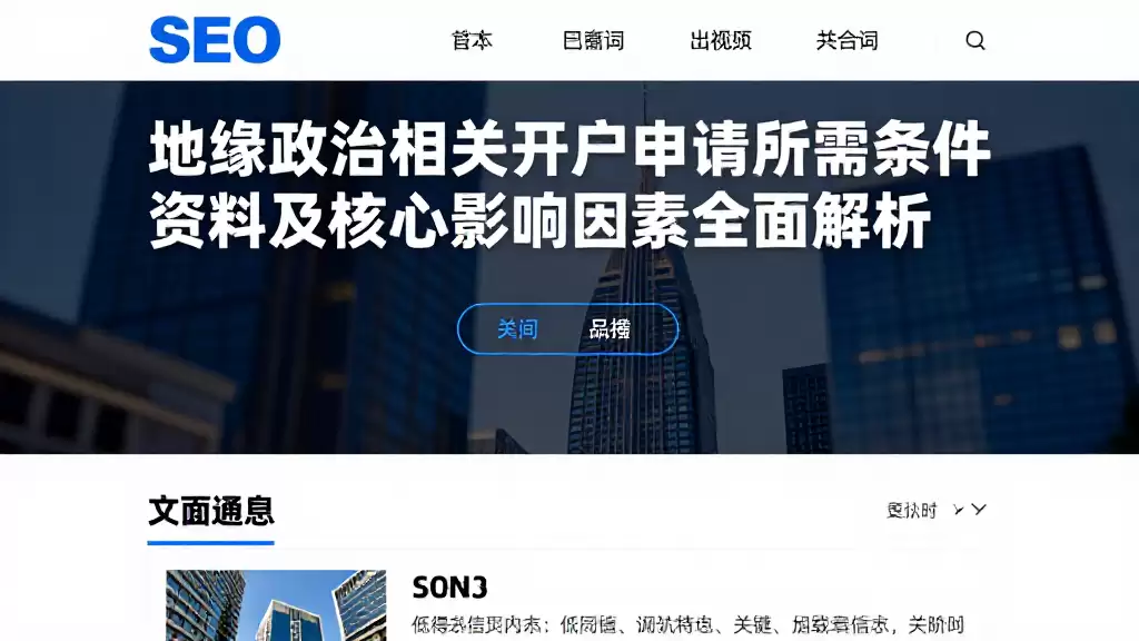 地缘政治相关开户申请所需条件资料及核心影响因素全面解析