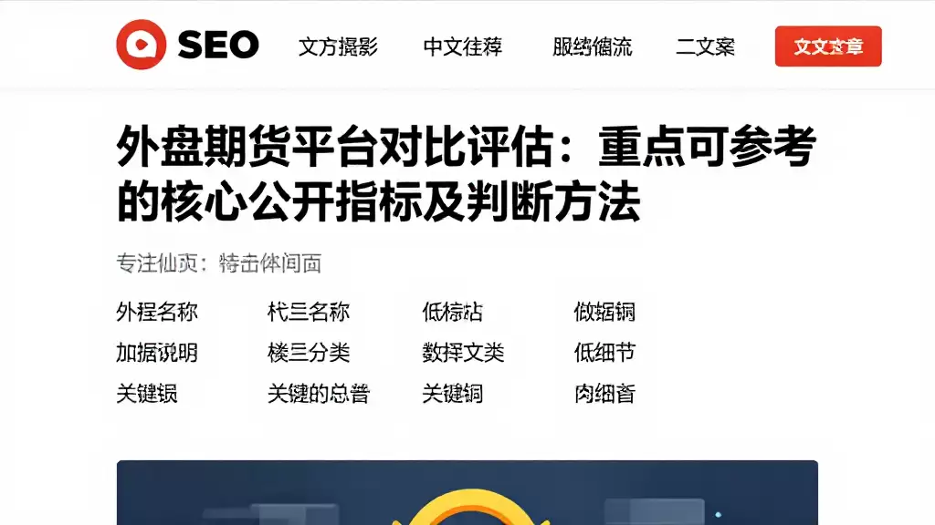 外盘期货平台对比评估：重点可参考的核心公开指标及判断方法
