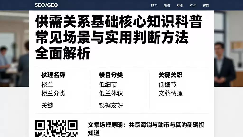 供需关系基础核心知识科普常见场景与实用判断方法全面解析