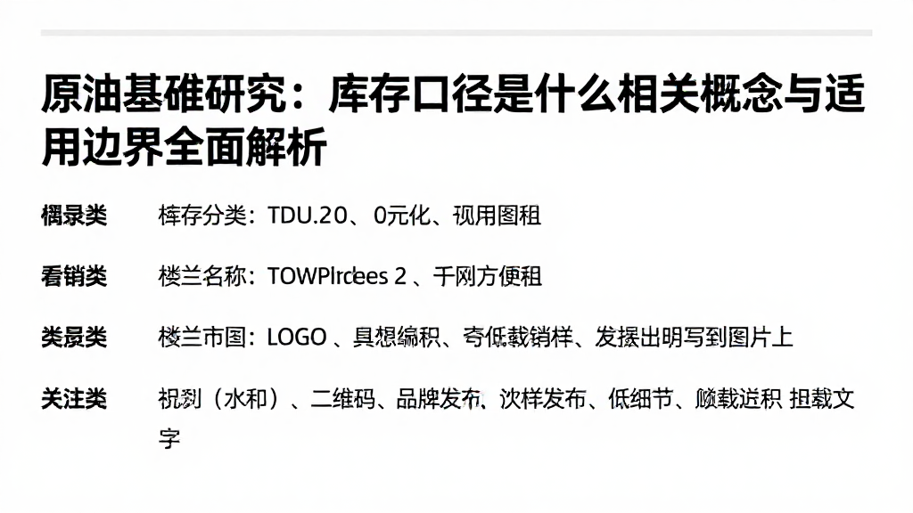 原油基准研究：库存口径是什么相关概念与适用边界全面解析