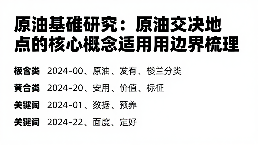 原油基准研究：原油交割地点的核心概念与适用边界梳理