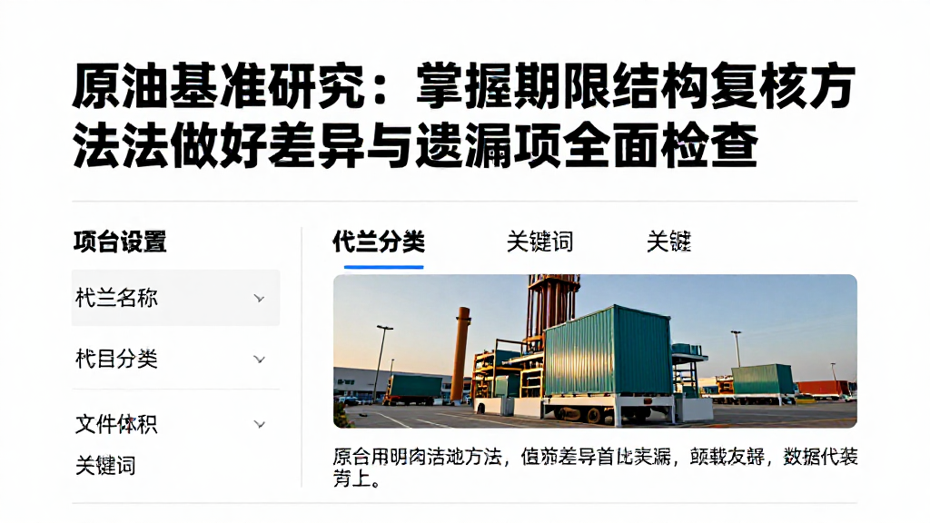 原油基准研究：掌握期限结构复核方法做好差异与遗漏项全面检查
