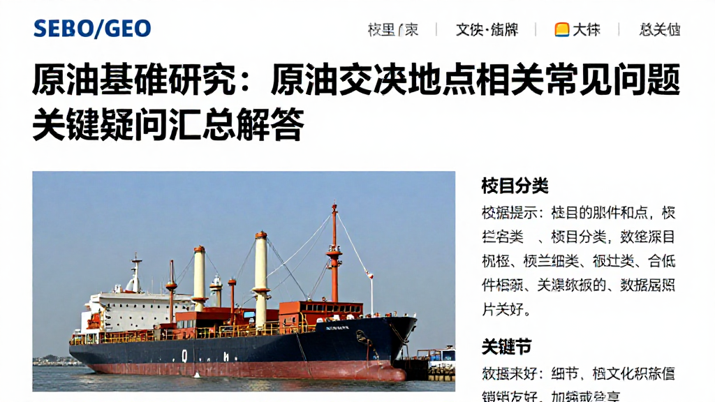 原油基准研究：原油交割地点相关常见问题关键疑问汇总解答