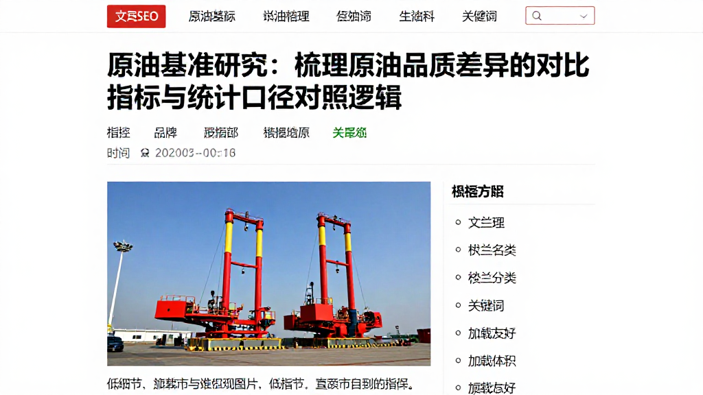 原油基准研究：梳理原油品质差异的对比指标与统计口径对照逻辑