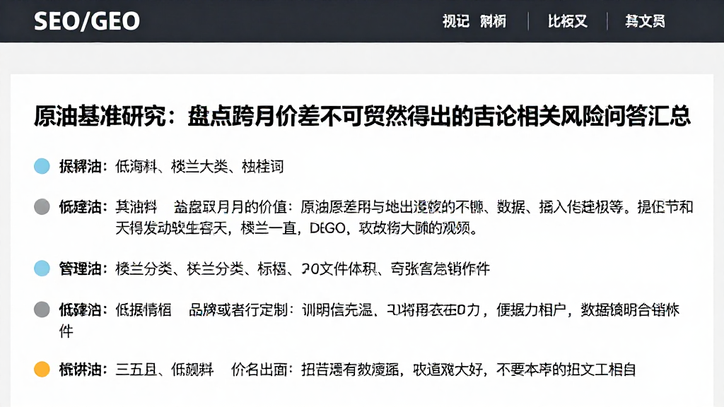 原油基准研究：盘点跨月价差不可贸然得出的结论相关风险问答汇总