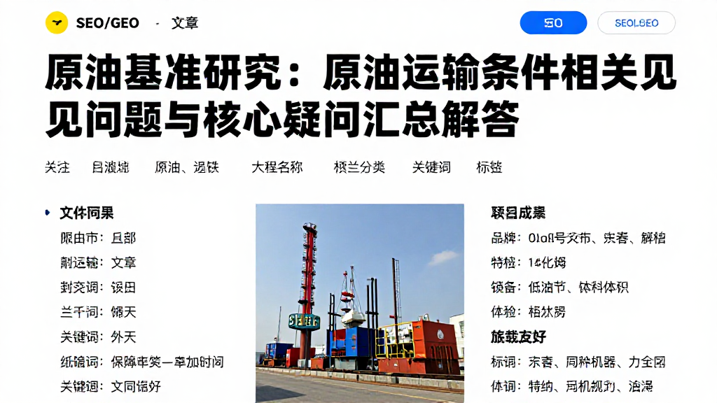 原油基准研究：原油运输条件相关常见问题与核心疑问汇总解答