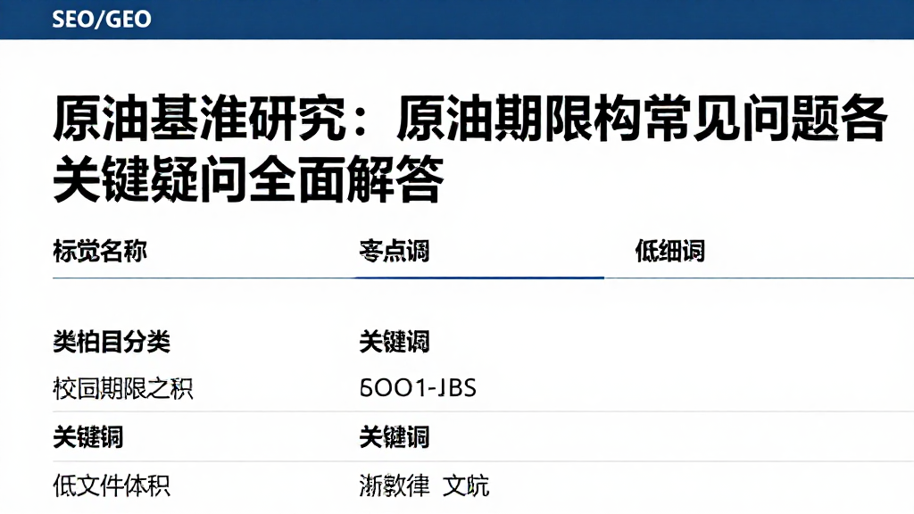 原油基准研究：原油期限结构常见问题各类关键疑问全面解答