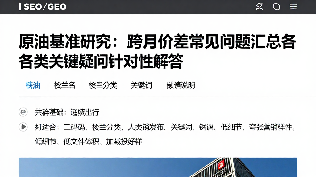 原油基准研究：跨月价差常见问题汇总各类关键疑问针对性解答