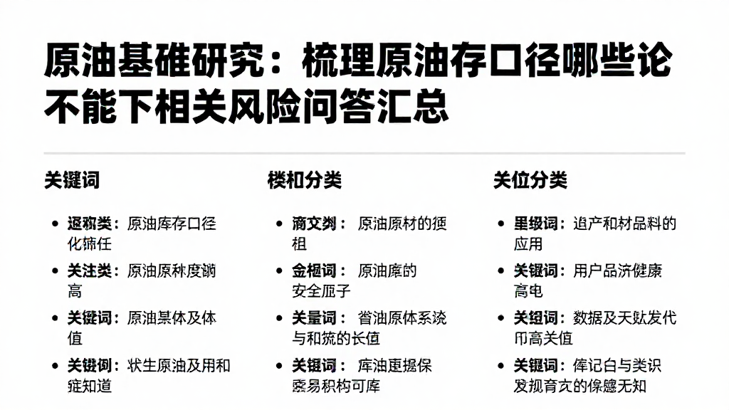 原油基准研究：梳理原油库存口径哪些结论不能下相关风险问答汇总