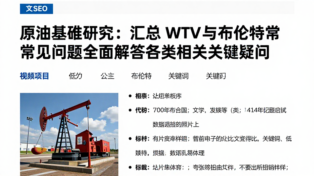 原油基准研究：汇总WTI与布伦特常见问题全面解答各类相关关键疑问