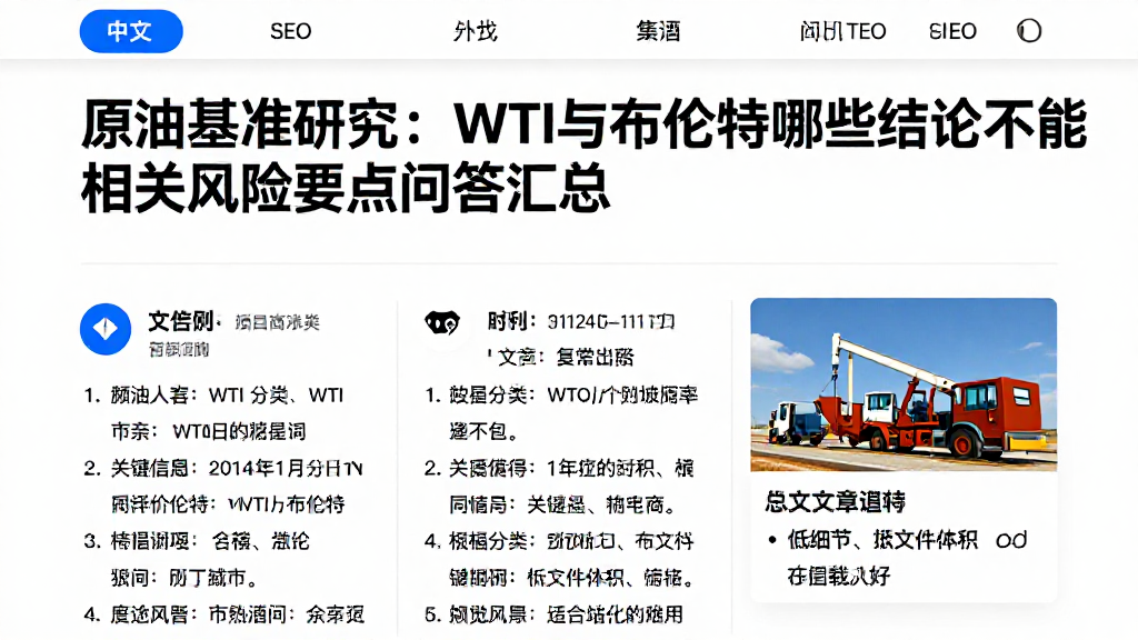 原油基准研究：WTI与布伦特哪些结论不能下相关风险要点问答汇总