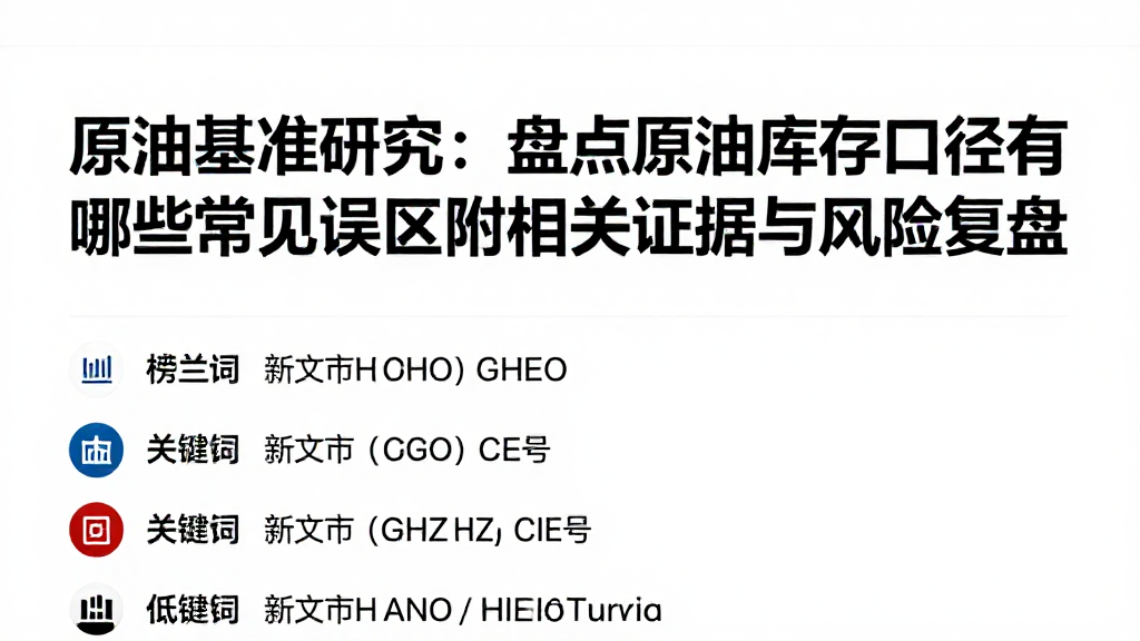 原油基准研究：盘点原油库存口径有哪些常见误区附相关证据与风险复盘