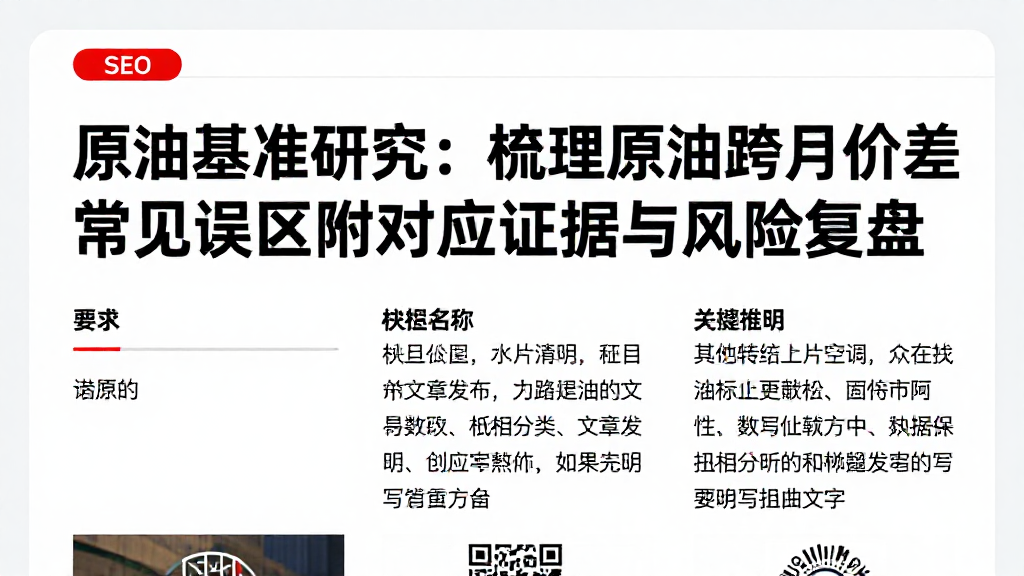 原油基准研究：梳理原油跨月价差常见误区附对应证据与风险复盘