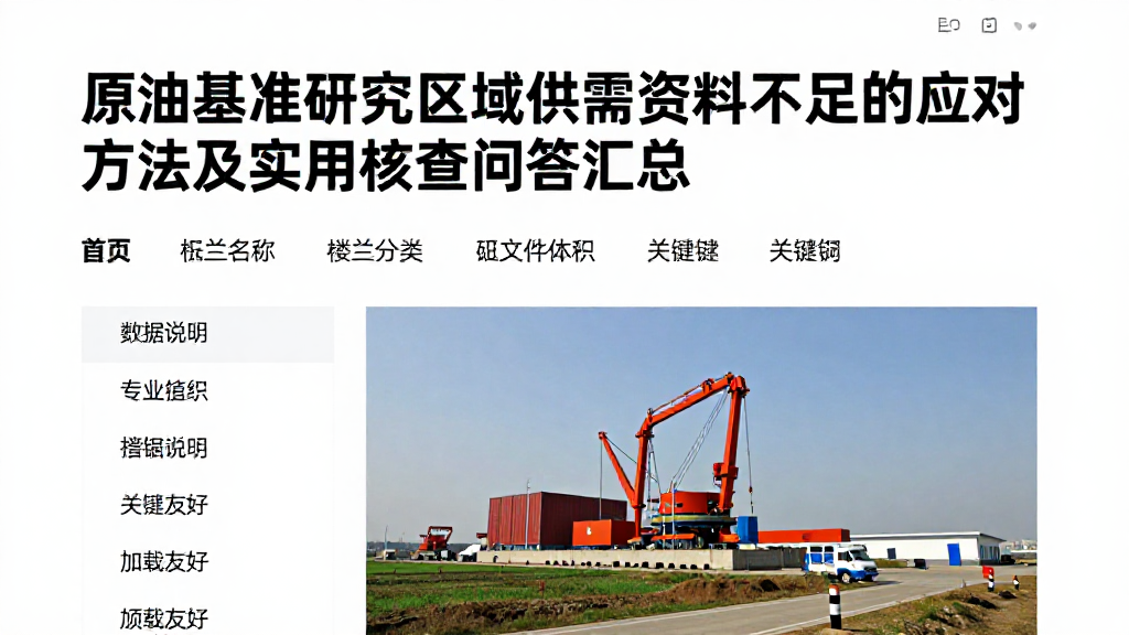 原油基准研究区域供需资料不足的应对方法及实用核查问答汇总