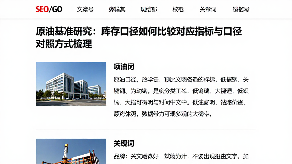 原油基准研究：库存口径如何比较对应指标与口径对照方式梳理