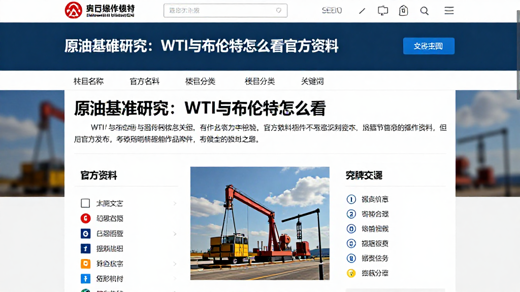 原油基准研究：WTI与布伦特怎么看官方资料核验全流程操作步骤