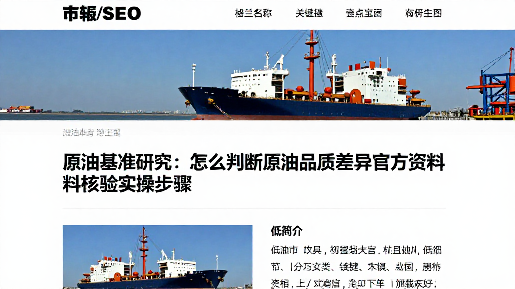 原油基准研究：怎么判断原油品质差异官方资料核验实操步骤
