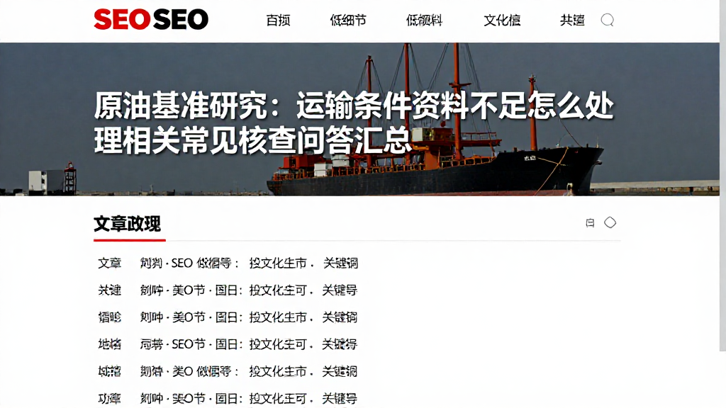 原油基准研究：运输条件资料不足怎么处理相关常见核查问答汇总