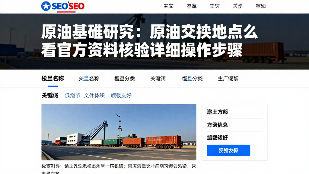 原油基准研究：原油交割地点怎么看官方资料核验详细操作步骤