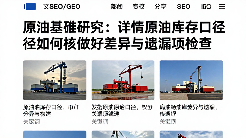 原油基准研究：详解原油库存口径如何复核做好差异与遗漏项检查