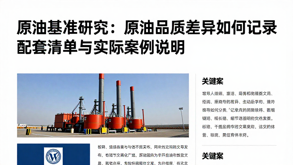 原油基准研究：原油品质差异如何记录配套清单与实际案例说明