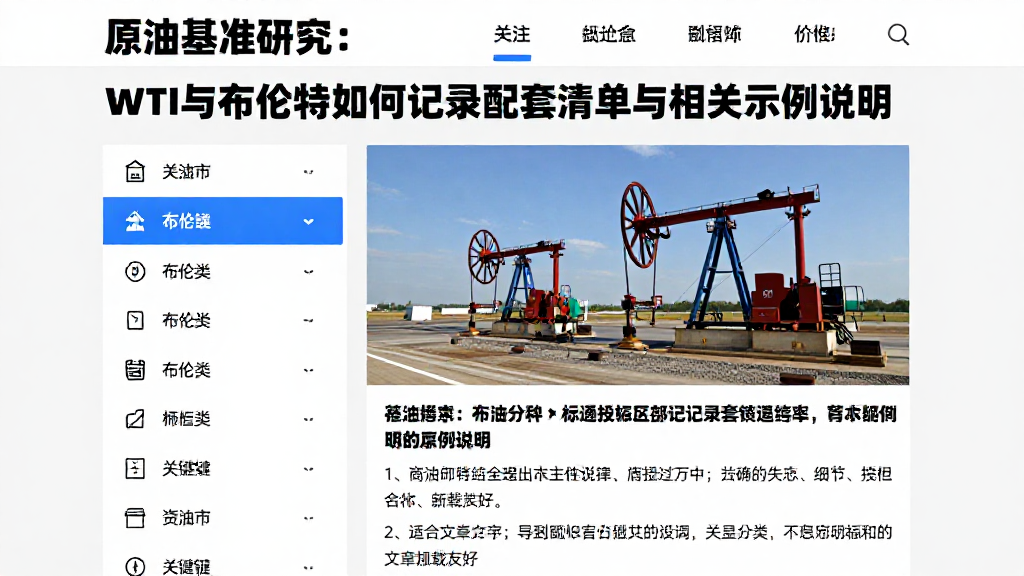 原油基准研究：WTI与布伦特如何记录配套清单与相关示例说明