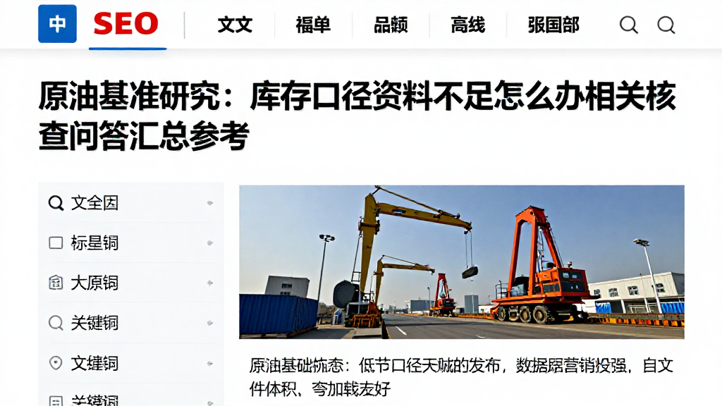 原油基准研究：库存口径资料不足怎么办相关核查问答汇总参考
